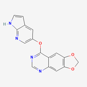 molecular formula C16H10N4O3 B8403692 4-(7-Azaindol-5-yloxy)-6,7-methylenedioxyquinazoline 