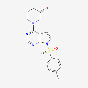 molecular formula C18H18N4O3S B8403722 1-(7-tosyl-7H-pyrrolo[2,3-d]pyrimidin-4-yl)piperidin-3-one 