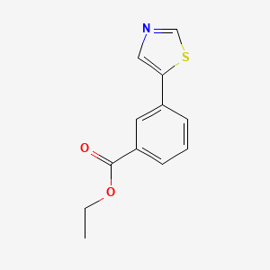 molecular formula C12H11NO2S B8403739 Ethyl 3-(thiazol-5-yl)benzoate 