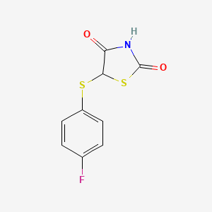 molecular formula C9H6FNO2S2 B8403849 5-(4-Fluorophenyl-sulfanyl)-thiazolidine-2,4-dione 