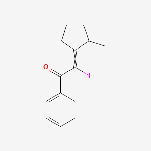 molecular formula C14H15IO B8403858 2-Iodo-2-(2'-methylcyclopentylidene)-1-phenylethanone 