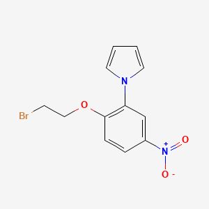 molecular formula C12H11BrN2O3 B8403925 1-[4-nitro-2-(1H-pyrrol-1-yl)phenoxy]-2-bromoethane 