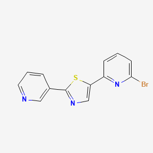 molecular formula C13H8BrN3S B8403951 2-Bromo-6-(2-pyridin-3-yl-thiazol-5-yl)-pyridine 