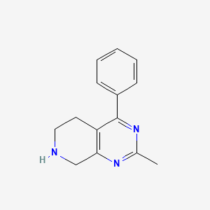 molecular formula C14H15N3 B8404029 2-methyl-4-phenyl-5,8-dihydro-6H-pyrido[3,4-d]pyrimidine 