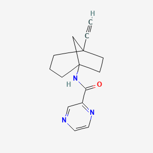 molecular formula C15H17N3O B8404052 N-(5-Ethynylbicyclo[3.2.1]octan-1-yl)pyrazine-2-carboxamide 