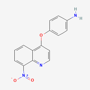 molecular formula C15H11N3O3 B8404115 4-(8-Nitroquinolin-4-yloxy)phenylamine 