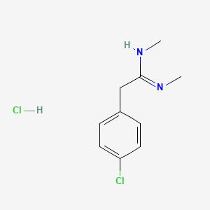 molecular formula C10H14Cl2N2 B8404141 2-(p-Chlorophenyl)-N,N'-dimethylacetamidine hydrochloride CAS No. 51628-11-6