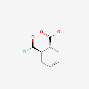 molecular formula C9H11ClO3 B8404182 6-Chlorocarbonyl-cyclohex-3-enecarboxylic acid methyl ester 