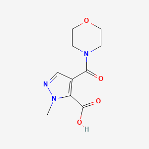molecular formula C10H13N3O4 B8404234 2-Methyl-4-(morpholine-4-carbonyl)-2H-pyrazole-3-carboxylic acid 