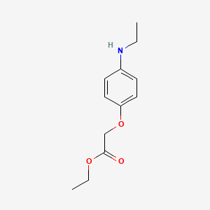 molecular formula C12H17NO3 B8404288 (4-Ethylamino-phenoxy)-acetic acid ethyl ester 