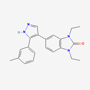 1,3-Diethyl-5-(3-m-tolyl-1H-pyrazol-4-yl)-1,3-dihydro-benzoimidazol-2-one