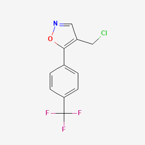 molecular formula C11H7ClF3NO B8404313 4-Chloromethyl-5-(4-trifluoromethylphenyl)isoxazole 
