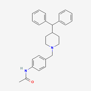 molecular formula C27H30N2O B8404343 N-{4-[(4-benzhydryl-1-piperidinyl)methyl]phenyl}acetamide 