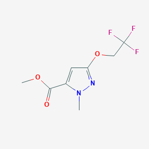 molecular formula C8H9F3N2O3 B8404346 methyl 1-methyl-3-(2,2,2-trifluoroethoxy)-1H-pyrazole-5-carboxylate 