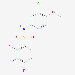 molecular formula C13H9ClF3NO3S B8404382 1-[(3-Chloro-4-methoxyphenyl)aminosulfonyl]-2,3,4-trifluorobenzene 