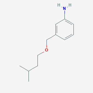 molecular formula C12H19NO B8404411 3-[(3-Methylbutoxy)methyl]aniline 