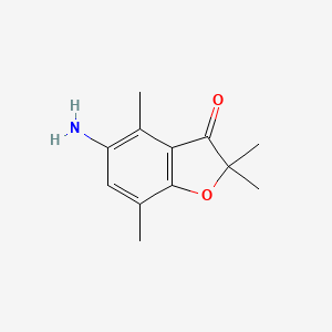 molecular formula C12H15NO2 B8404460 5-Amino-2,2,4,7-tetramethyl-1-benzofuran-3(2H)-one 