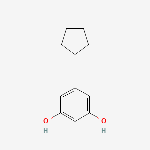 molecular formula C14H20O2 B8404537 5-(1-Cyclopentyl-1-methyl-ethyl)-benzene-1,3-diol 
