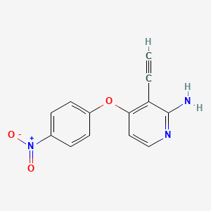molecular formula C13H9N3O3 B8404548 3-(1-Ethynyl)-4-(4-nitrophenoxy)-2-pyridinamine 