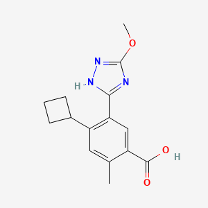 molecular formula C15H17N3O3 B8404595 4-cyclobutyl-5-(5-methoxy-4H-1,2,4-triazol-3-yl)-2-methylbenzoic acid 