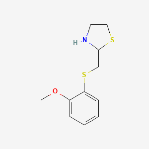 molecular formula C11H15NOS2 B8404646 2-(o-Methoxyphenylthio)methylthiazolidine 