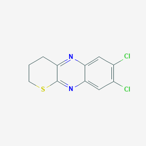 molecular formula C11H8Cl2N2S B8404651 6,7-dichloro-3,4-dihydro-2H-1-thia-9,10-diaza-anthracene 