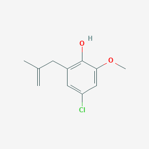 molecular formula C11H13ClO2 B8404669 4-Chloro-2-methoxy-6-(2-methylprop-2-enyl)phenol 
