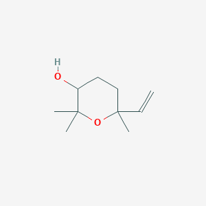 molecular formula C10H18O2 B084047 2H-吡喃-3-醇，6-乙烯基四氢-2,2,6-三甲基- CAS No. 14049-11-7