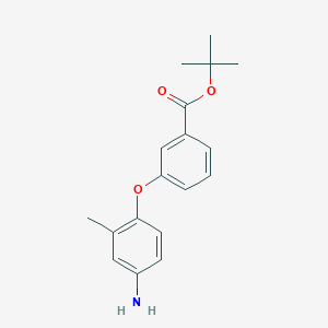 molecular formula C18H21NO3 B8404733 Tert-butyl 3-(4-amino-2-methylphenoxy)benzoate CAS No. 799242-33-4