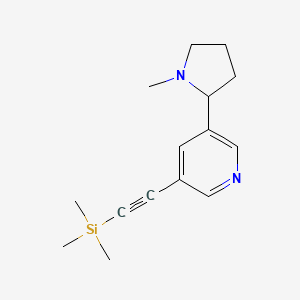 molecular formula C15H22N2Si B8404783 5-Trimethylsilylethynyl-3-(1-methyl-2-pyrrolidinyl)pyridine 