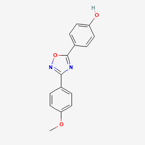 molecular formula C15H12N2O3 B8404790 4-(3-(4-Methoxyphenyl)-1,2,4-oxadiazol-5-yl)phenol 