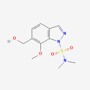 molecular formula C11H15N3O4S B8404818 6-Hydroxymethyl-7-methoxy-indazole-1-sulfonic acid dimethylamide 