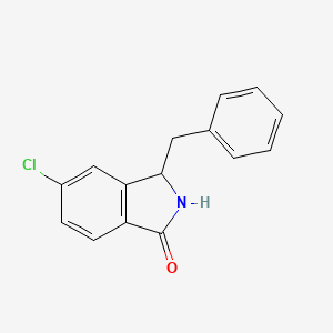 molecular formula C15H12ClNO B8404833 3-Benzyl-5-chloro-2,3-dihydro-isoindol-1-one 