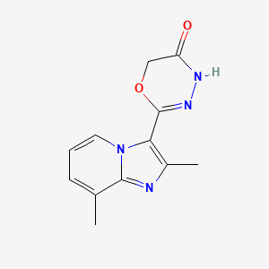 molecular formula C12H12N4O2 B8404842 4H-1,3,4-Oxadiazin-5(6H)-one, 2-(2,8-dimethylimidazo(1,2-a)pyridin-3-yl)- CAS No. 107719-75-5