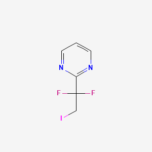 molecular formula C6H5F2IN2 B8404846 Pyrimidine, 2-(1,1-difluoro-2-iodoethyl)- 