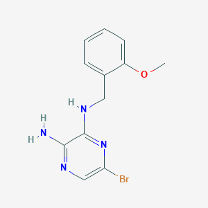 molecular formula C12H13BrN4O B8404876 5-Bromo-N3-(2-methoxybenzyl)-pyrazine-2,3-diamine 