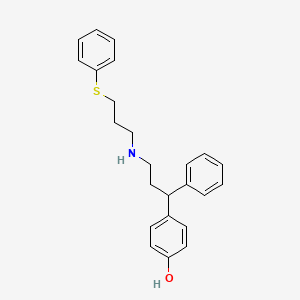 molecular formula C24H27NOS B8404919 4-(1-Phenyl-3-{[3-(phenylsulfanyl)propyl]amino}propyl)phenol CAS No. 67884-20-2