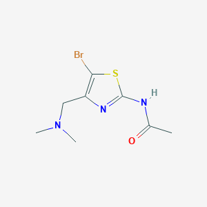 molecular formula C8H12BrN3OS B8405014 N-(5-Bromo-4-((dimethylamino)methyl)thiazol-2-yl)acetamide 