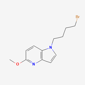 molecular formula C12H15BrN2O B8405022 1-(4-Bromobutyl)-5-methoxy-1H-pyrrolo[3,2-b]pyridine 