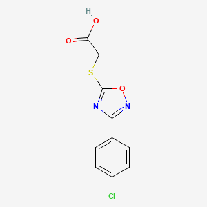 molecular formula C10H7ClN2O3S B8405033 [3-(p-Chlorophenyl)-1,2,4-oxadiazol-5-ylthio]acetic acid 