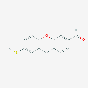 molecular formula C15H12O2S B8405104 7-(Methylsulfanyl)-9H-xanthene-3-carbaldehyde CAS No. 89217-59-4