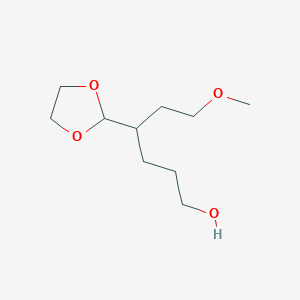 molecular formula C10H20O4 B8405116 4-(1,3-Dioxolan-2-yl)-6-methoxyhexan-1-ol 