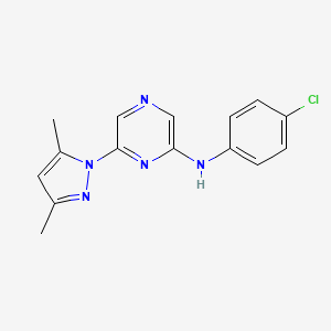 molecular formula C15H14ClN5 B8405128 (4-Chloro-phenyl)-[6-(3,5-dimethyl-pyrazol-1-yl)-pyrazin-2-yl]-amine CAS No. 1133082-94-6