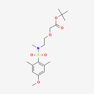 molecular formula C18H29NO6S B8405217 tert-Butyl 2-(2-(4-methoxy-N,2,6-trimethylphenylsulfonamido)ethoxy)acetate 