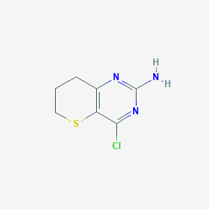 molecular formula C7H8ClN3S B8405218 2-amino-4-chloro-7,8-dihydro-6H-thiopyrano[3,2-d]pyrimidine 