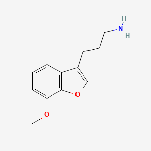 molecular formula C12H15NO2 B8405223 3-(7-Methoxy-benzofuran-3-yl)-propylamine 