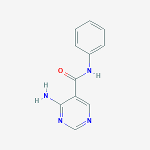 molecular formula C11H10N4O B8405255 4-amino-N-phenylpyrimidine-5-carboxamide 