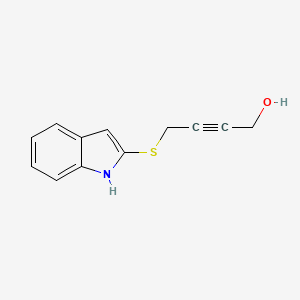 molecular formula C12H11NOS B8405259 2-(4-Hydroxy-2-butynylthio)indole 