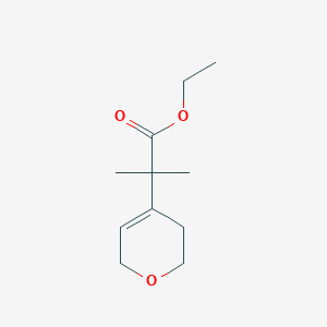 2-(3,6-dihydro-2H-pyran-4-yl)-2-methyl-propionic acid ethyl ester