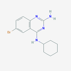 molecular formula C14H17BrN4 B8405283 2-amino-6-bromo-4-(N-cyclohexylamino)-quinazoline 